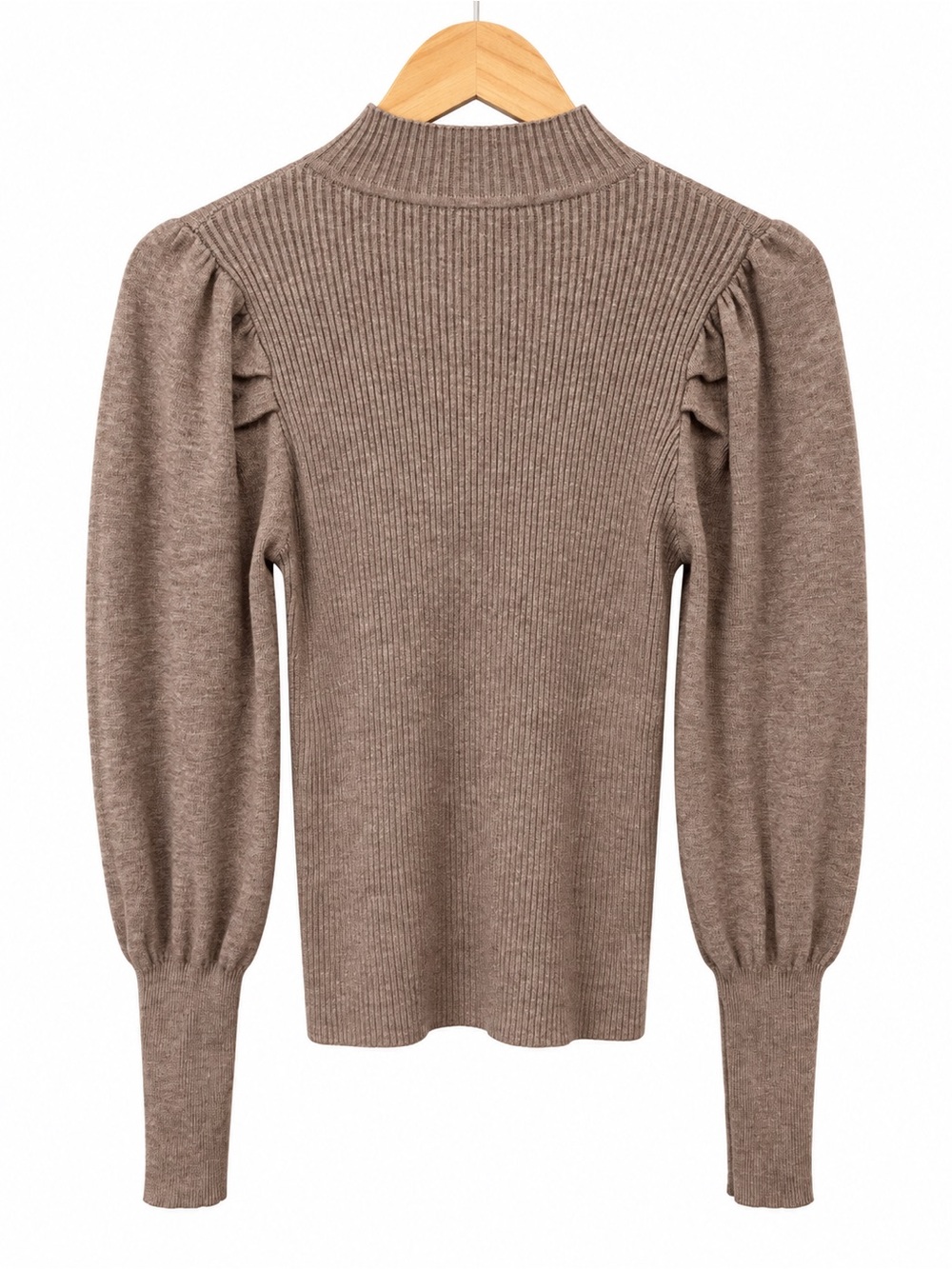 🖤 Cozy Meets Classy Taupe Puff Sleeve Sweater | Small